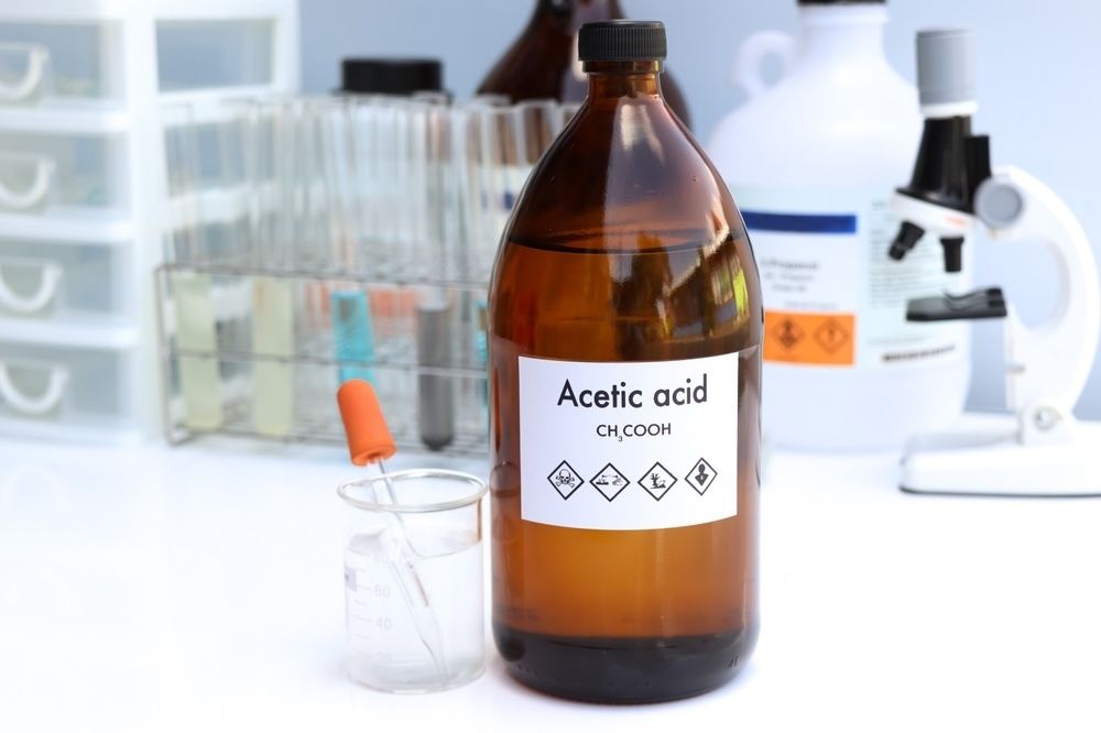Acetic acid, a key product from Again's CO2 conversion, ready for industrial use.