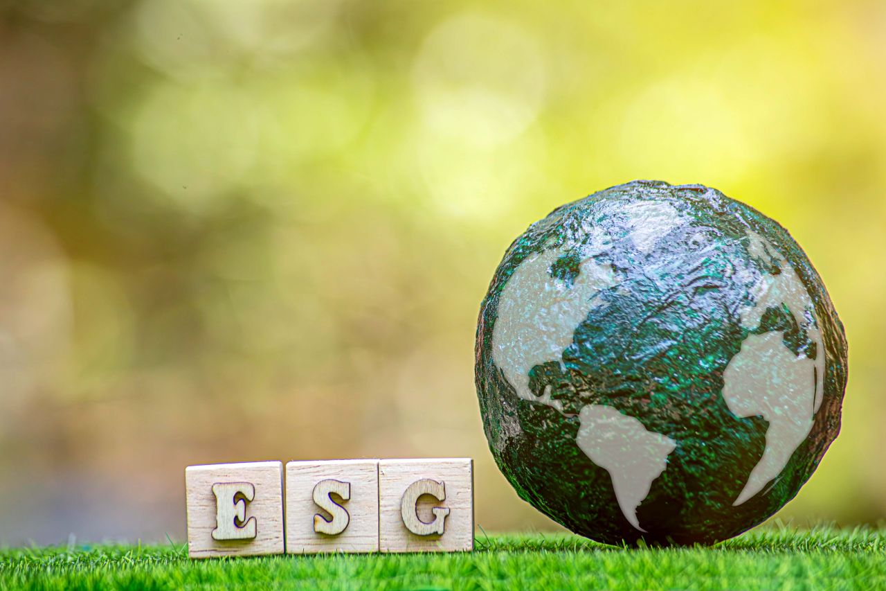ESG concept of environmental social and governancewords ESG on a woodblock It is an idea