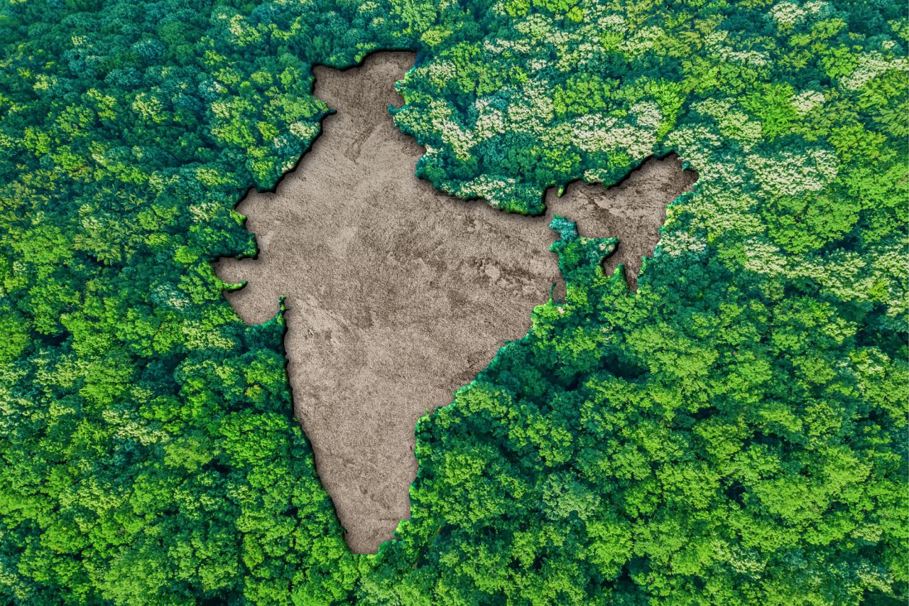 Sustainable habitat Map of India, Environment concept